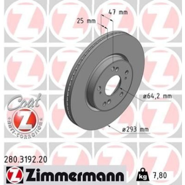 Диск гальмівний ZIMMERMANN 280319220