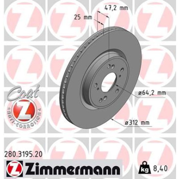 Диск гальмівний ZIMMERMANN 280319520