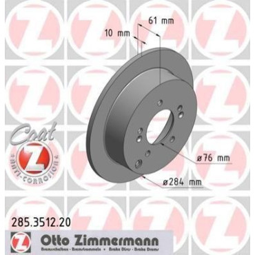 Диск гальмівний ZIMMERMANN 285351220
