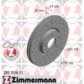 Диск тормозной ZIMMERMANN 285351652