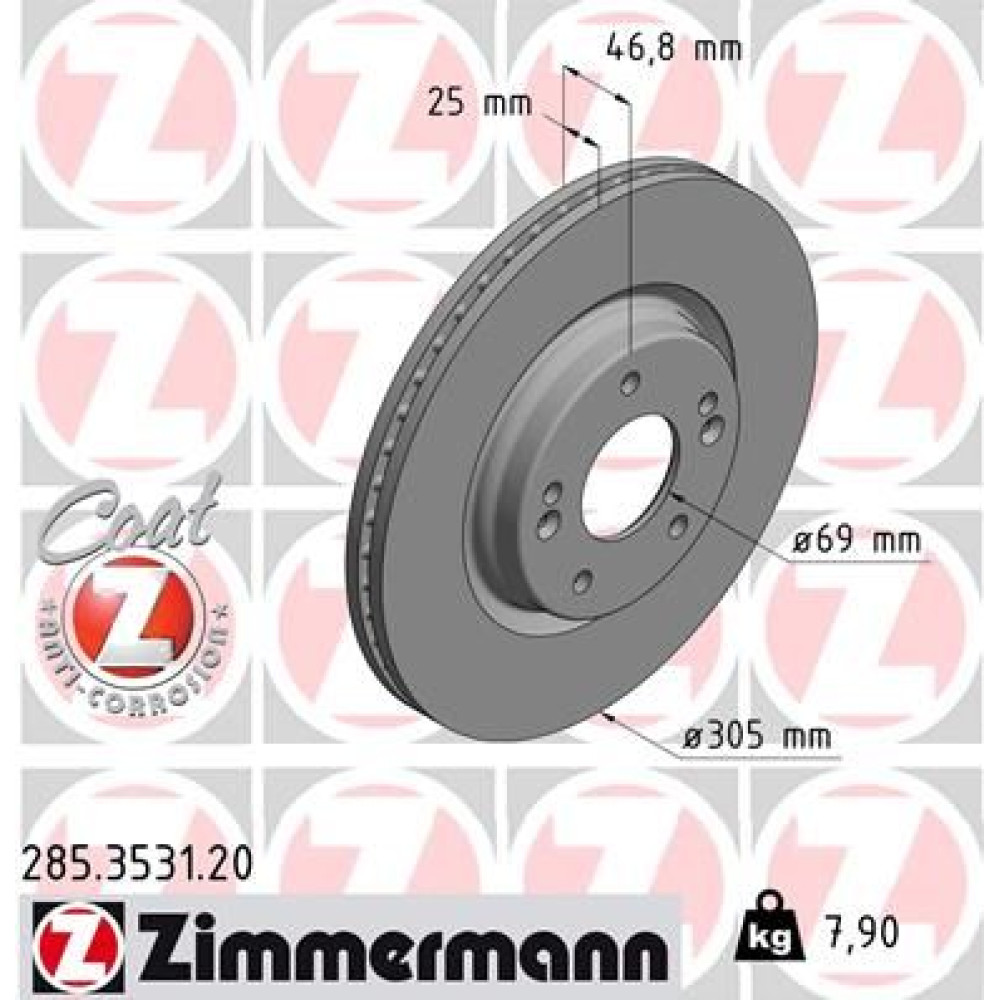 Диск гальмівний ZIMMERMANN 285353120
