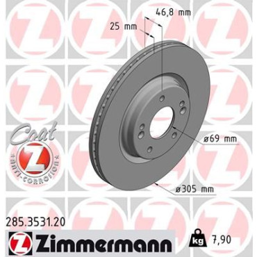 Диск гальмівний ZIMMERMANN 285353120