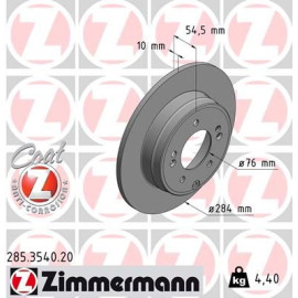 Диск гальмівний Coat Z ZIMMERMANN 285354020