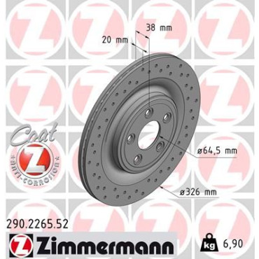 Диск гальмівний ZIMMERMANN 290226552