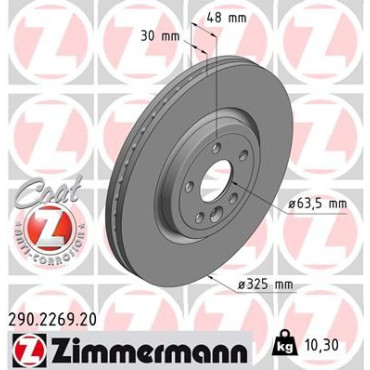 Диск тормозной ZIMMERMANN 290226920