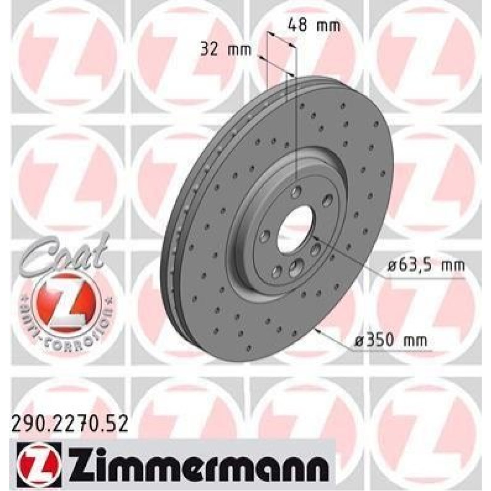 Диск гальмівний ZIMMERMANN 290227052