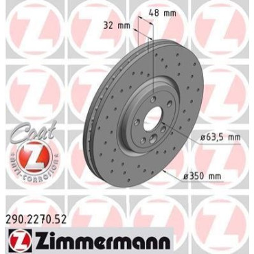 Диск гальмівний ZIMMERMANN 290227052