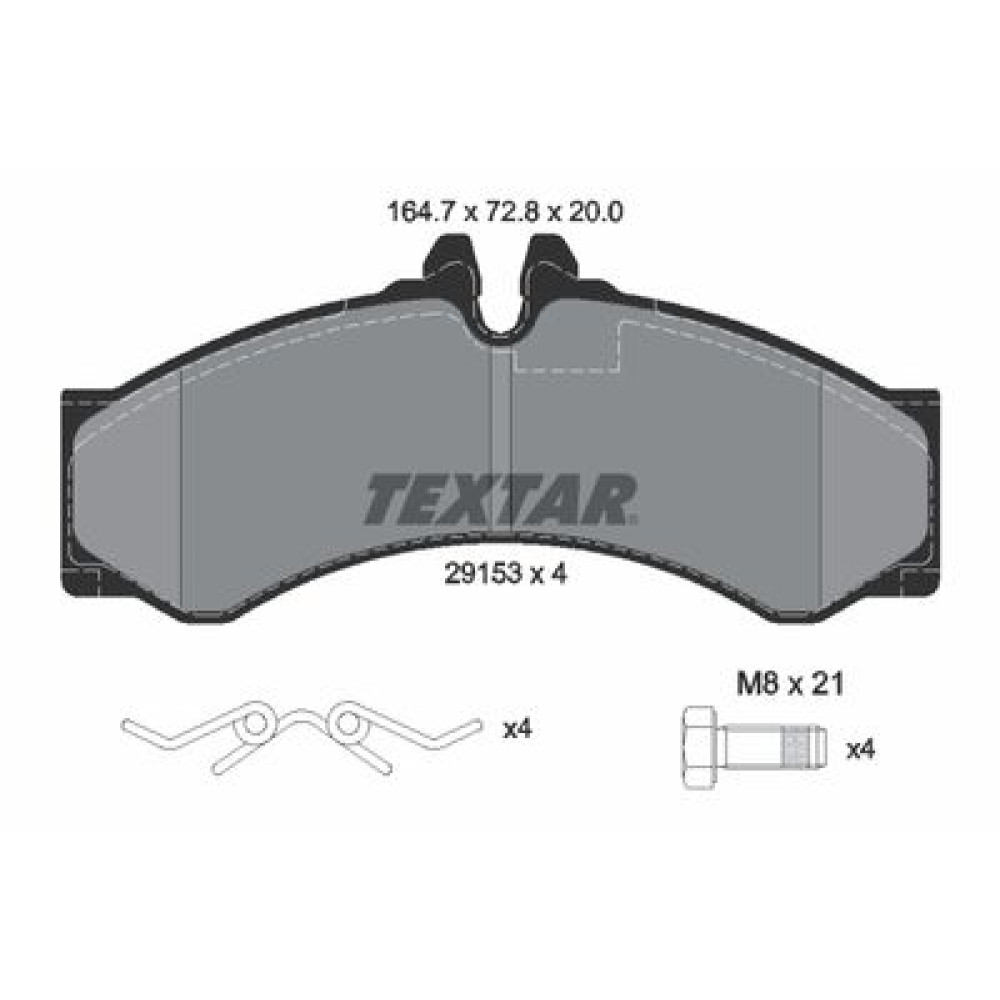 Комплект гальмівних колодок з 4 шт. дисків Textar 2915301