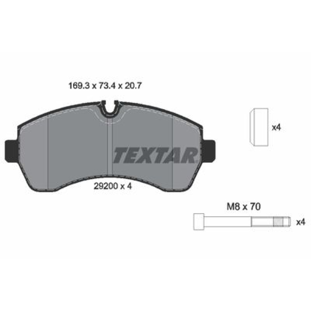Комплект гальмівних колодок з 4 шт. дисків Textar 2920001