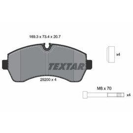 Комплект гальмівних колодок з 4 шт. дисків Textar 2920001