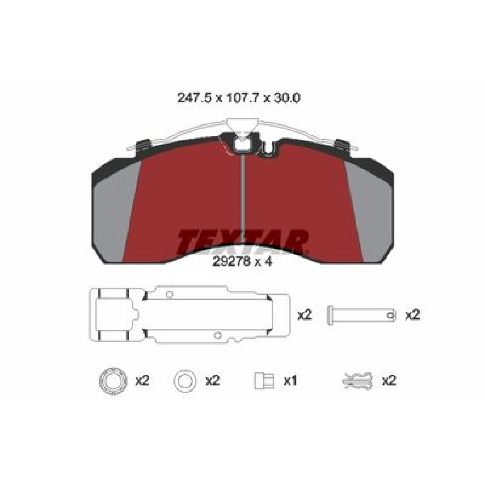 Тормозные колодки для дисков Textar 2927801