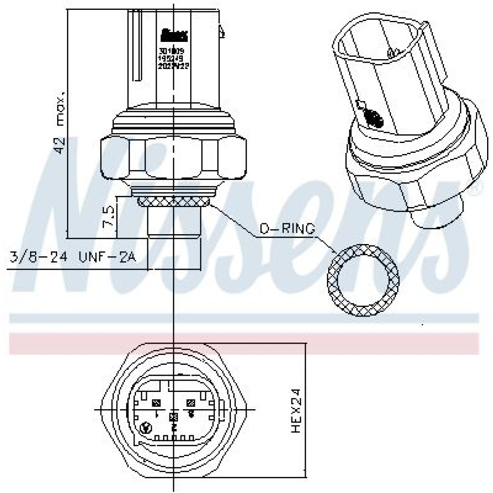 Датчик тиску хладогенту NISSENS 301009