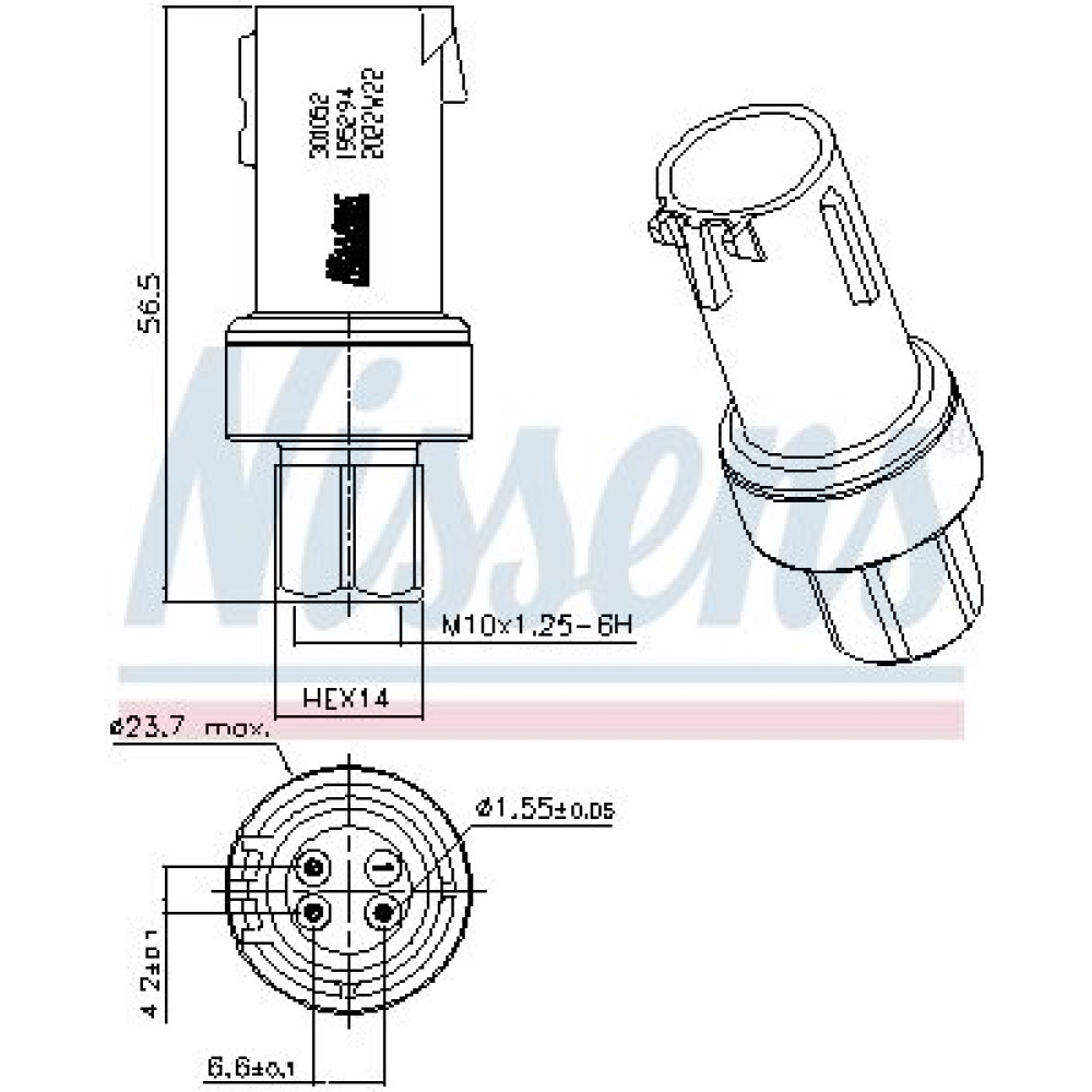 Датчик тиску хладогенту NISSENS 301052