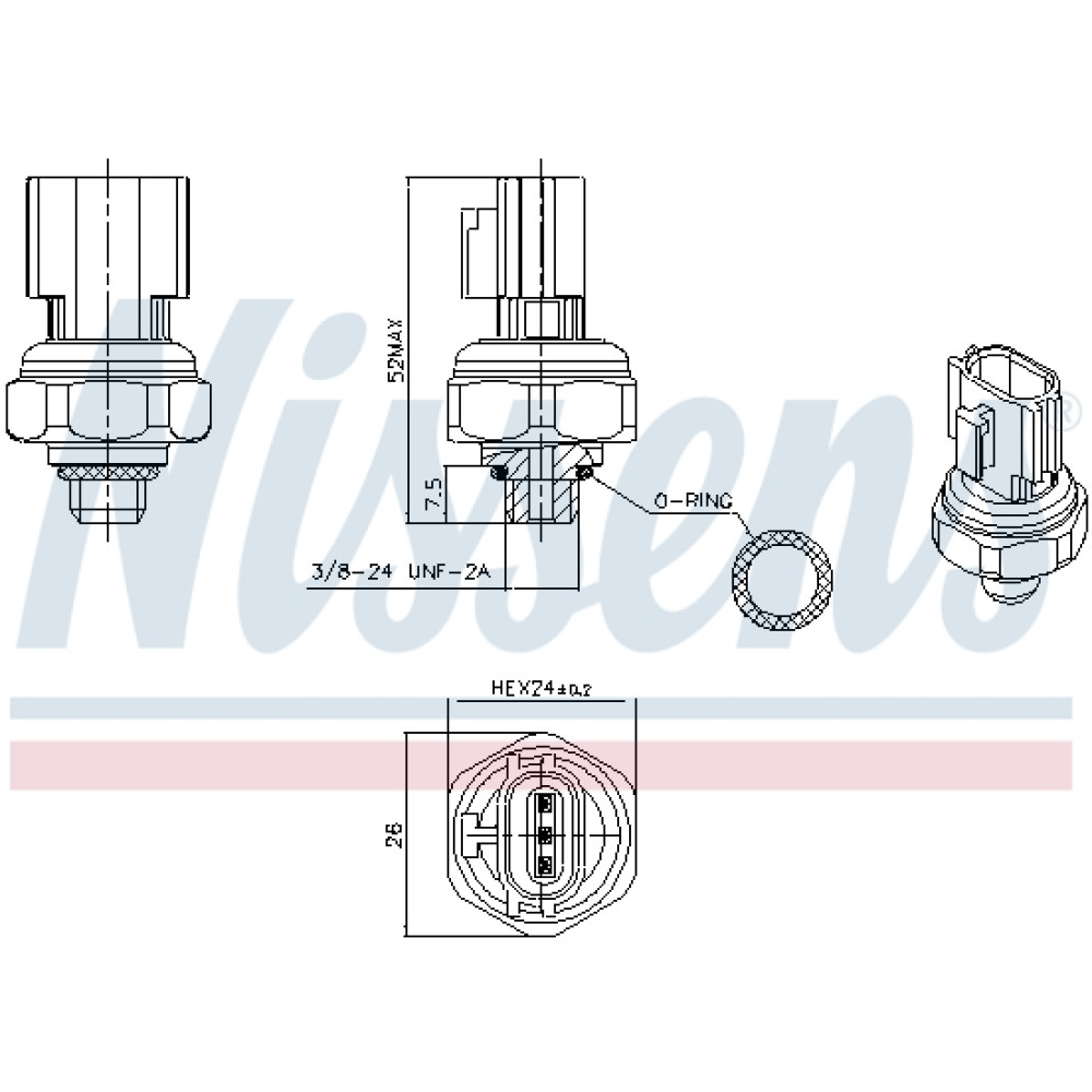 Датчик тиску хладогенту NISSENS 301077