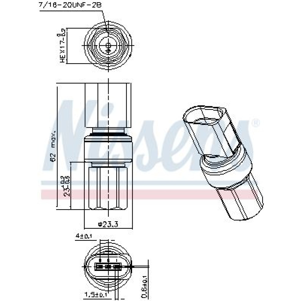 Датчик давления хладогента NISSENS 301098
