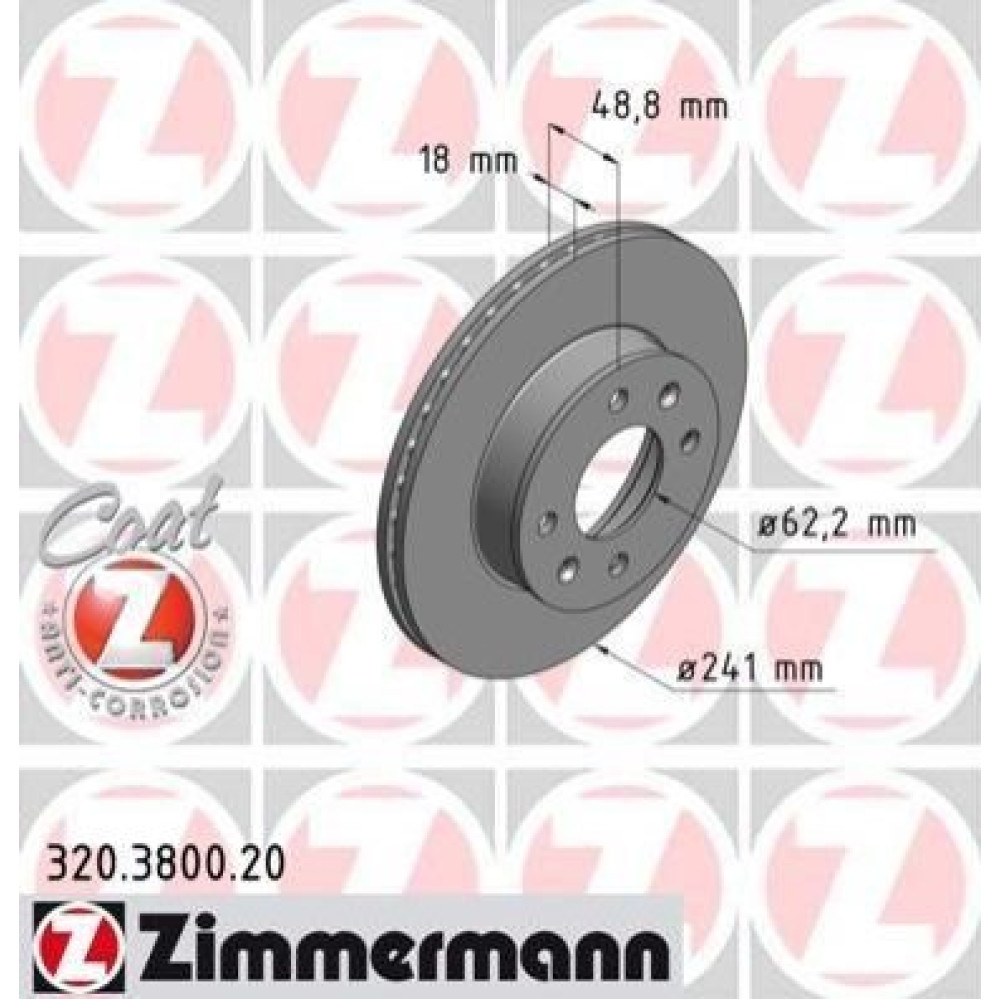 Диск тормозной ZIMMERMANN 320380020