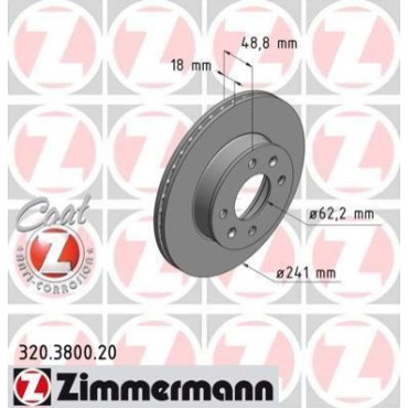 Диск гальмівний ZIMMERMANN 320380020