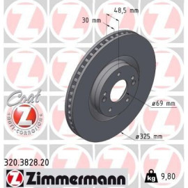 Диск тормозной ZIMMERMANN 320382820
