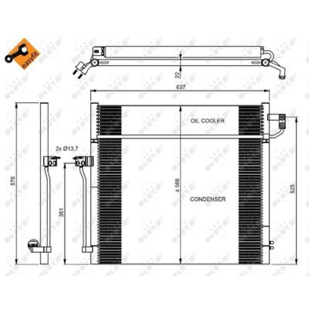 Радіатор кондиціонера NRF 350080