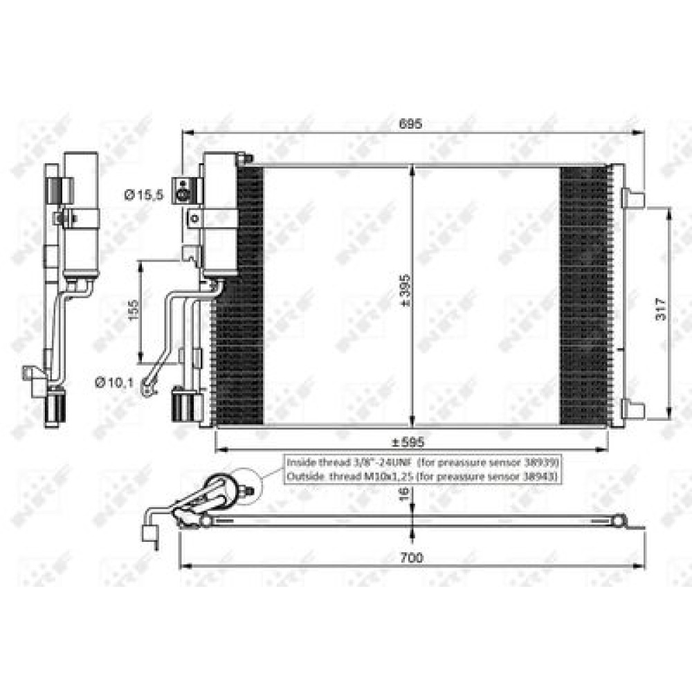 Радіатор кондиціонера NRF 35974