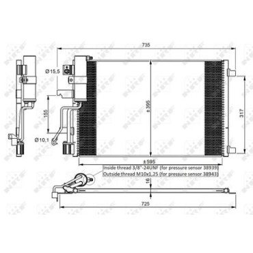 Радіатор кондиціонера NRF 35975