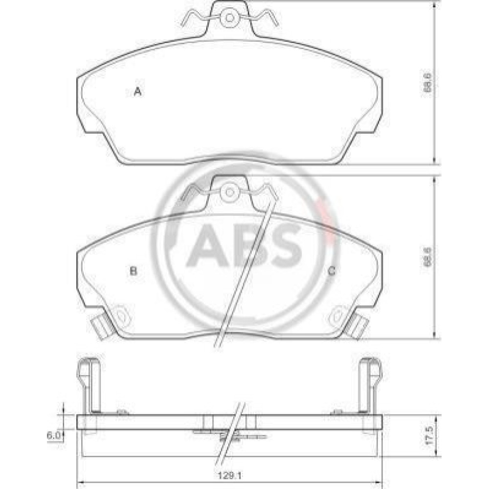 Тормозные колодки передние ABS 36746