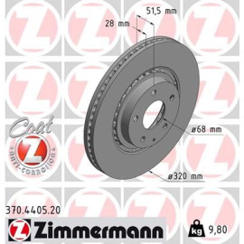 Диск тормозной ZIMMERMANN 370440520