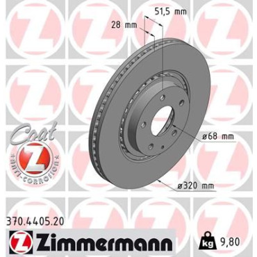 Диск гальмівний ZIMMERMANN 370440520
