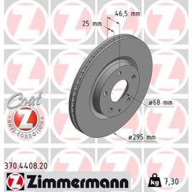 Диск гальмівний ZIMMERMANN 370440820