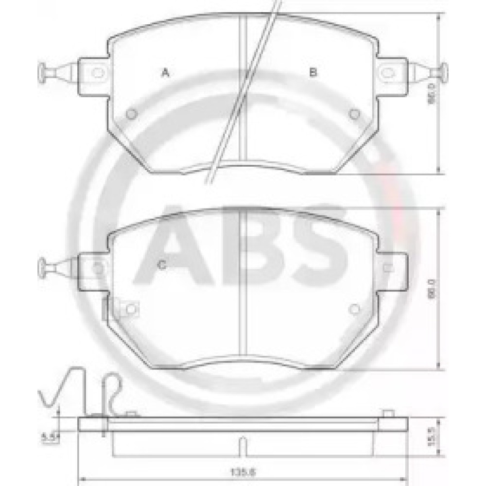 Гальмівні колодки пер. Navara 05- (Akebono) ABS 37504
