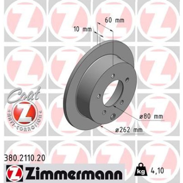 Диск тормозной ZIMMERMANN 380211020