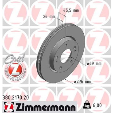 Диск гальмівний ZIMMERMANN 380217020