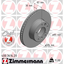 Диск тормозной ZIMMERMANN 400361420
