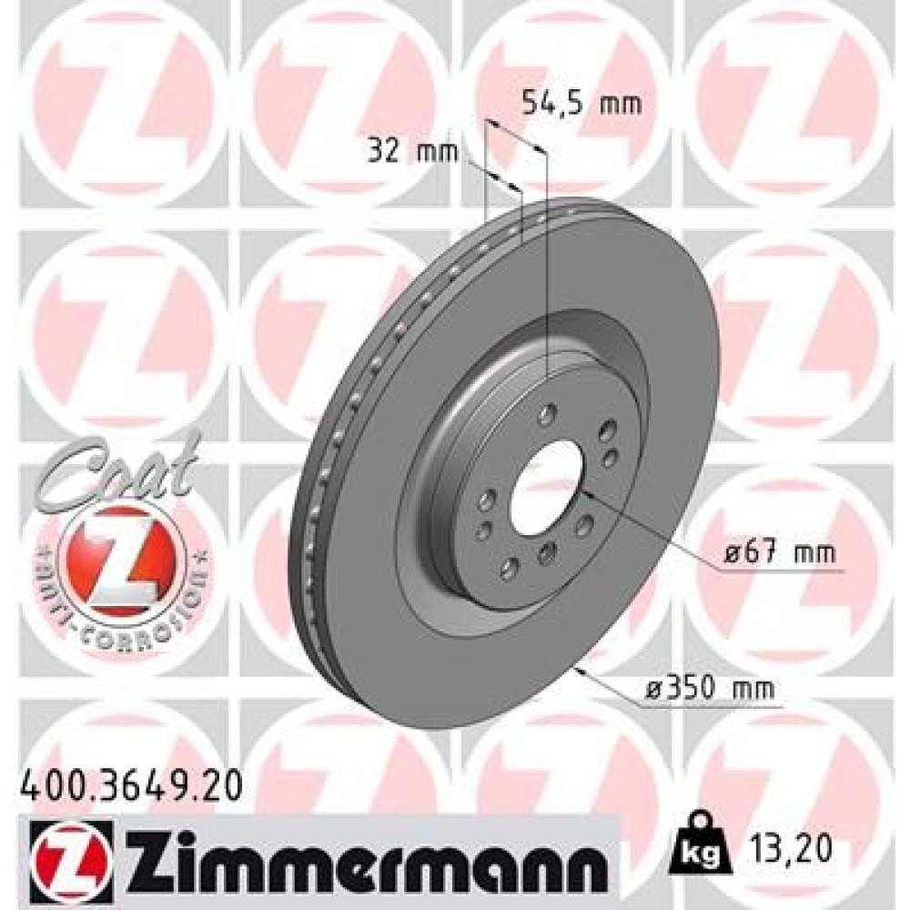 Диск гальмівний ZIMMERMANN 400364920
