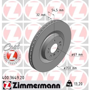 Диск гальмівний ZIMMERMANN 400364920