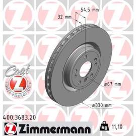 Диск гальмівний ZIMMERMANN 400368320