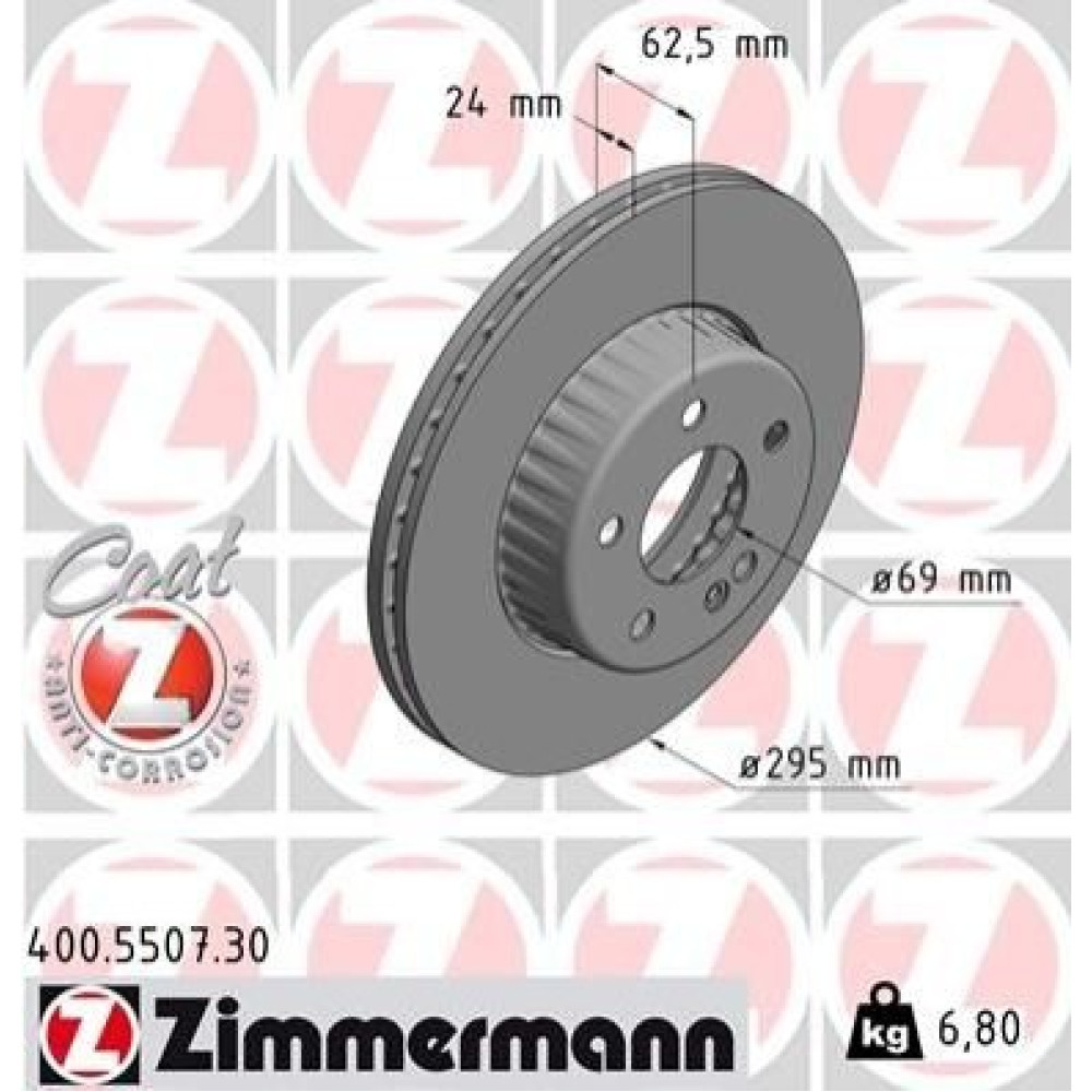 Диск тормозной ZIMMERMANN 400550730
