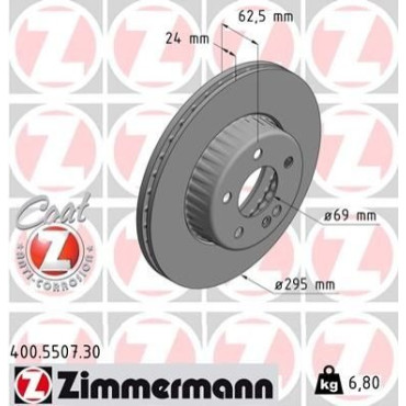 Диск гальмівний ZIMMERMANN 400550730