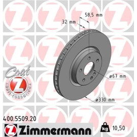 Диск гальмівний ZIMMERMANN 400550920