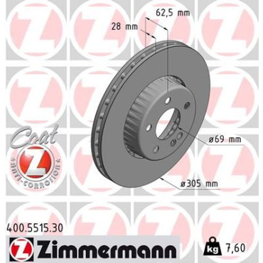 Диск гальмівний ZIMMERMANN 400551530