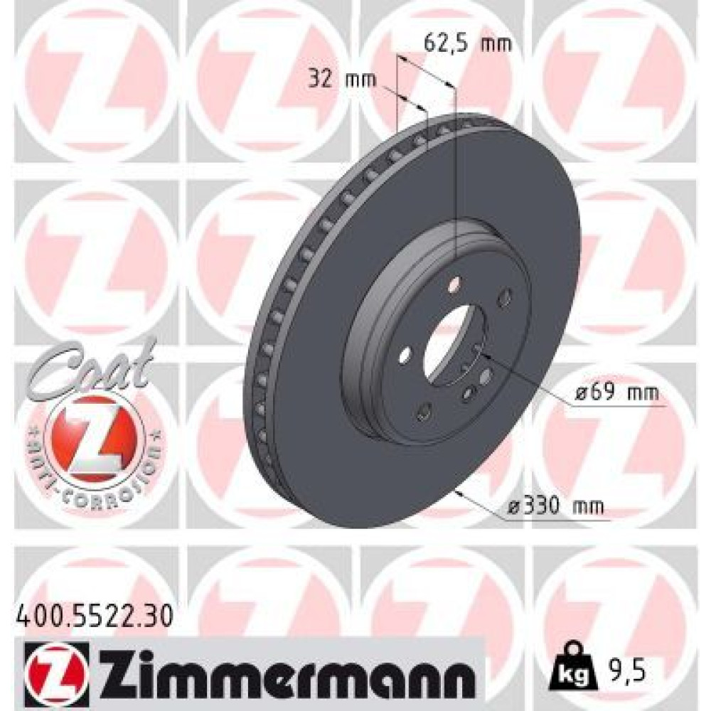 Диск тормозной ZIMMERMANN 400552230