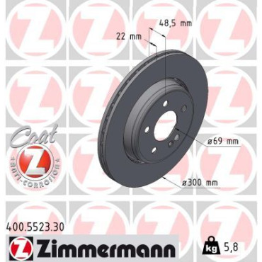 Диск гальмівний ZIMMERMANN 400552330