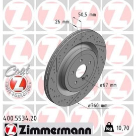 Диск тормозной ZIMMERMANN 400553420