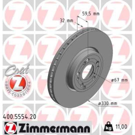 Тормозной диск ZIMMERMANN 400555420