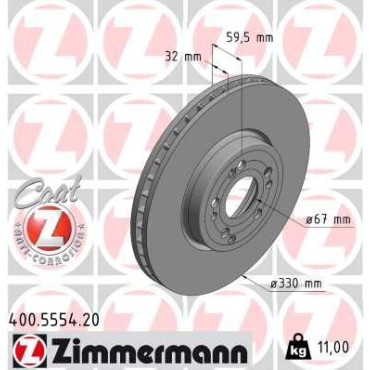 Тормозной диск ZIMMERMANN 400555420
