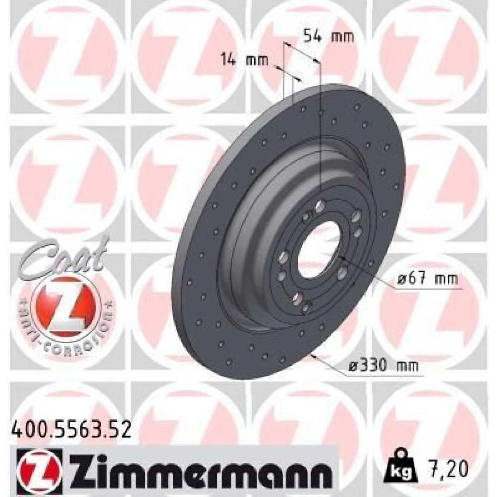 Диск тормозной ZIMMERMANN 400556352