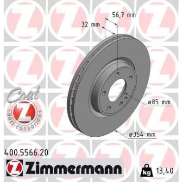 Диск тормозной ZIMMERMANN 400556620