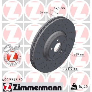Диск гальмівний ZIMMERMANN 400557330