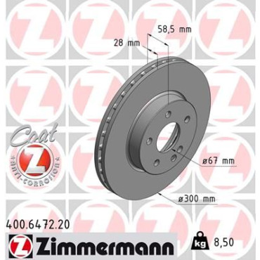 Диск тормозной ZIMMERMANN 400647220