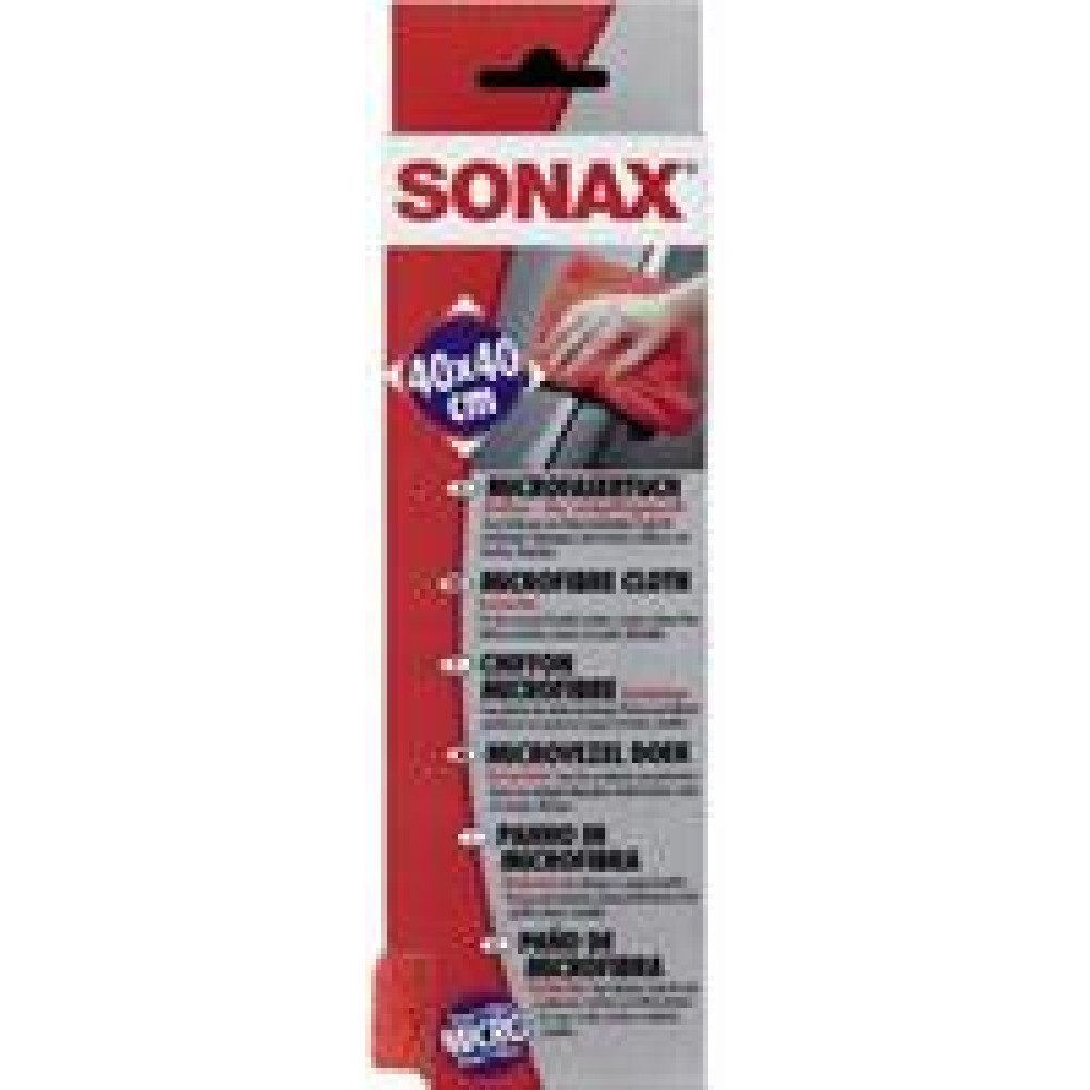Серветка для ЛФП з мікрофібри, червона, 40х40 см, Sonax 416200